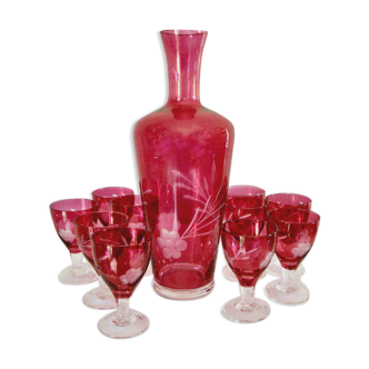 Set de 10 verres et carafe à alcool ou liqueur