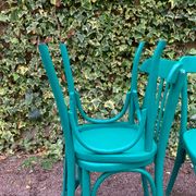 Set of 4 green bistro chairs
