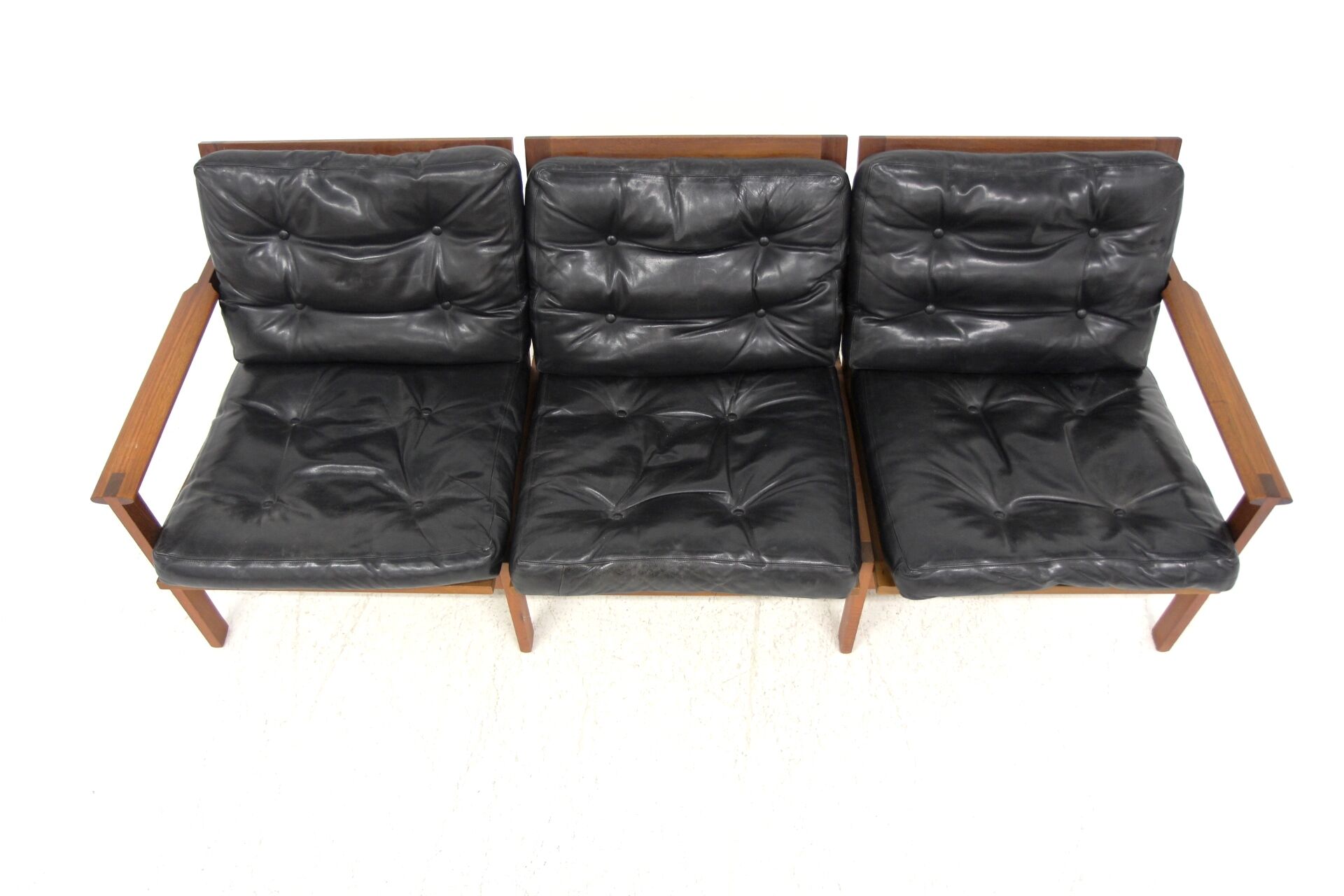 Scandinavian sofa 3 places in leather "Capella" Illum Wikkelso, Denmark, 1960