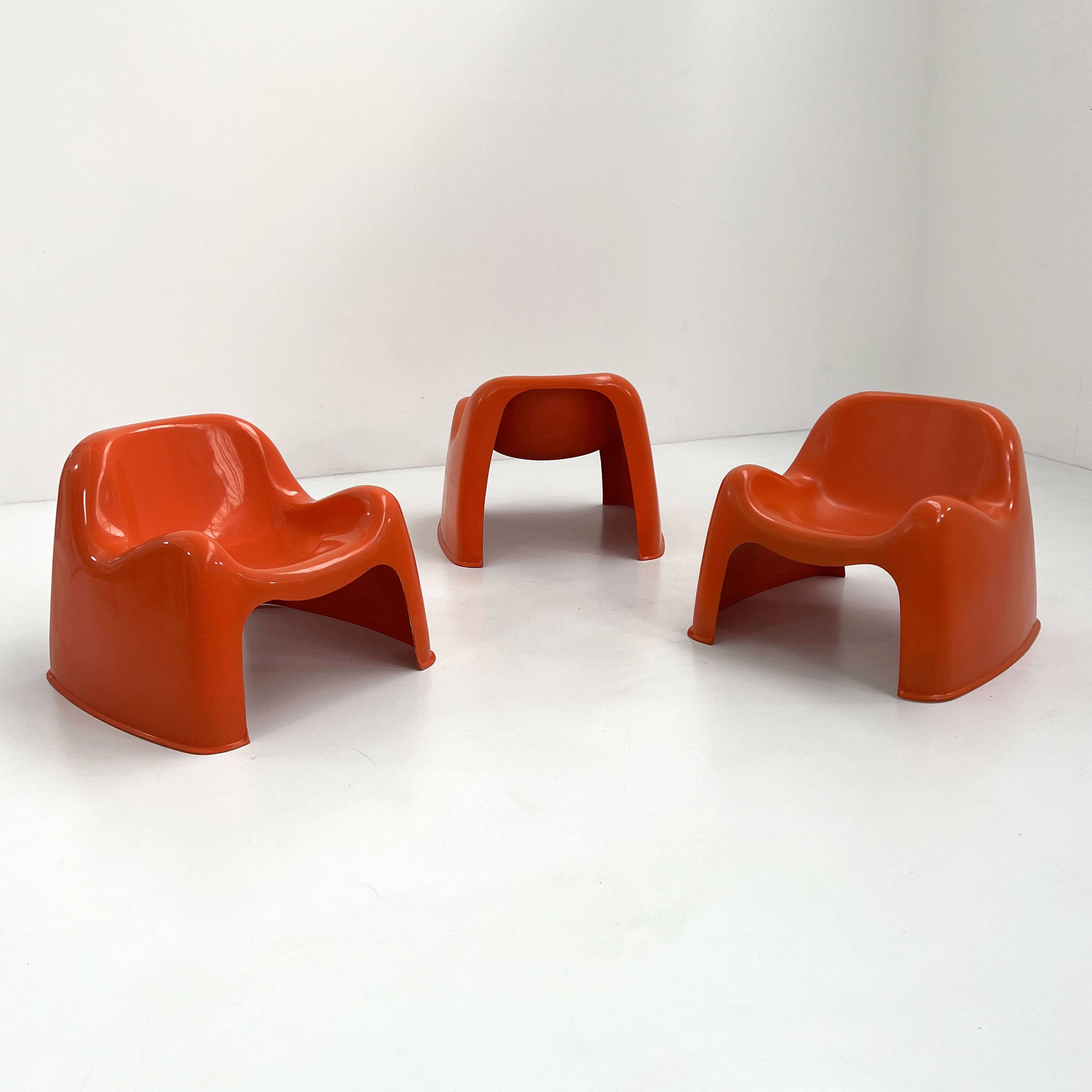 Fauteuil Toga orange par Sergio Mazza pour Artemide, 1960