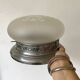 Ceiling light in glass and silver metal, flowery decor