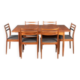 G Plan Two Leaf Extending Dining Table & Six Chairs Seats 6-10