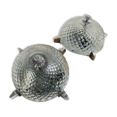 Pair of chrome-plated glass sconces