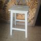 Tabouret en bois blanc 1950