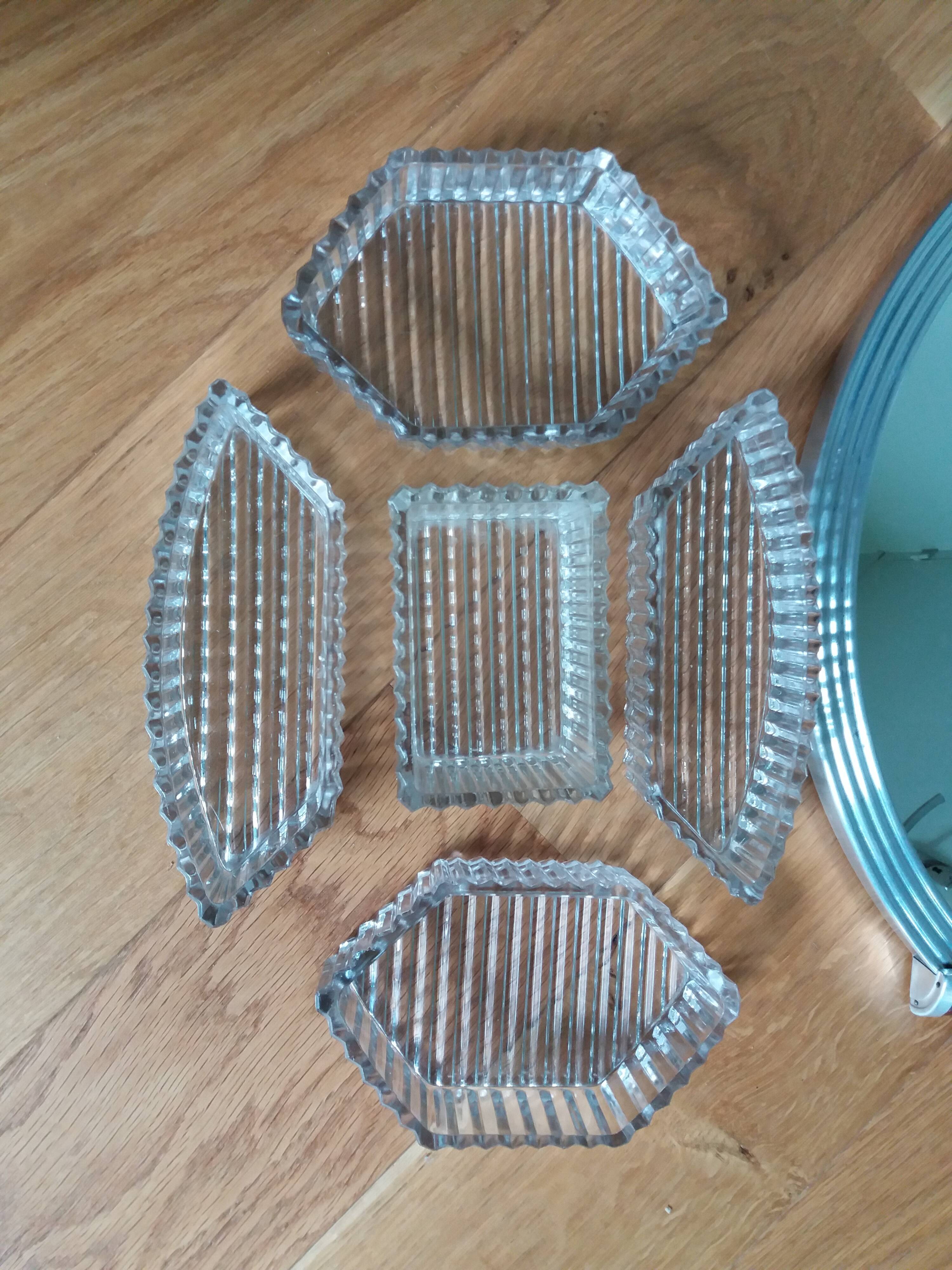 Durinox art deco mirror aperitif tray