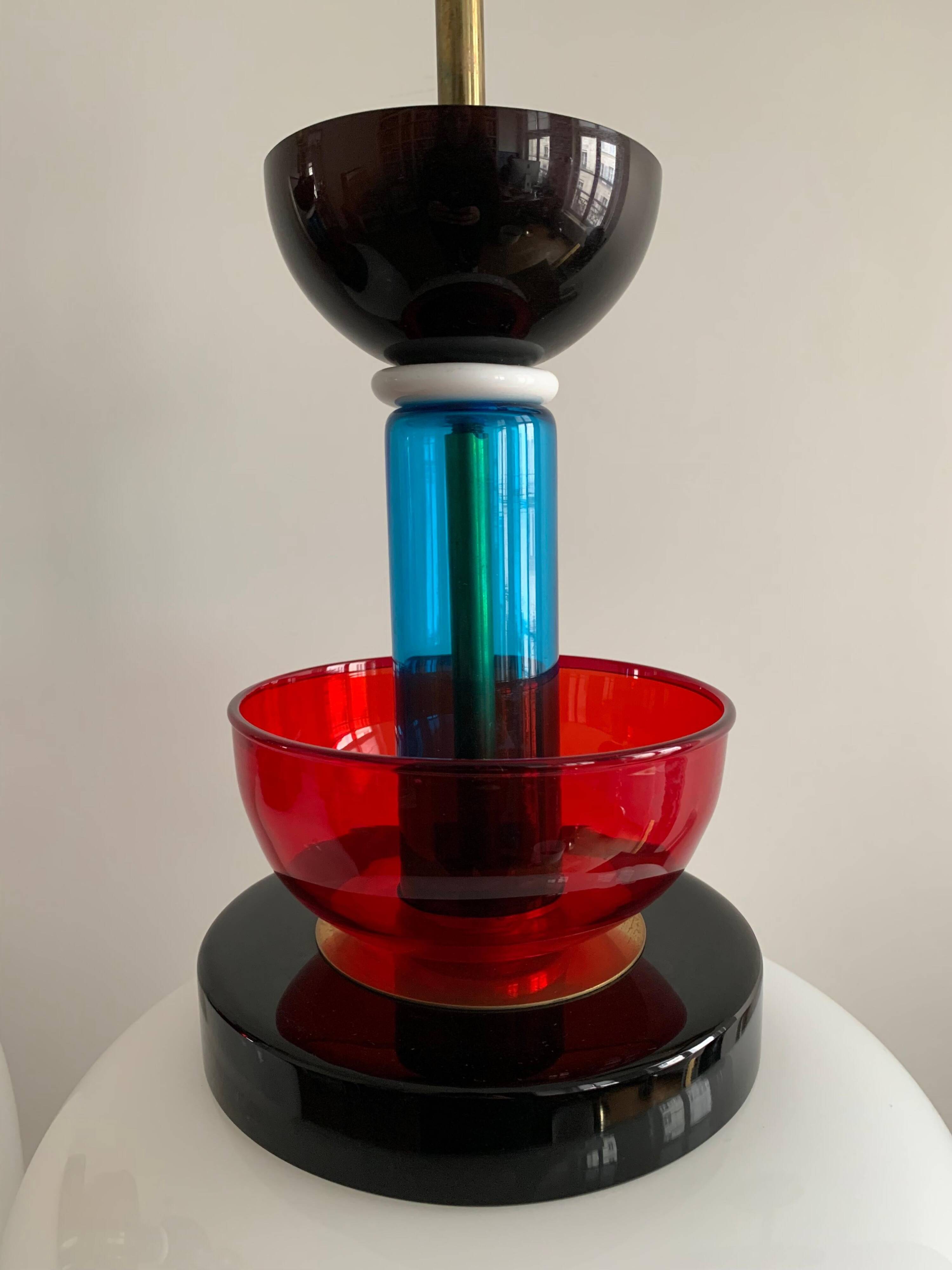 XXL table lamps in the style of Ettore Sottsass, made of Murano glass, Italy, 1970.