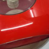 Massive Belgium red plexiglass UFO Space Age pendant light, 1970