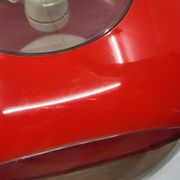 Massive Belgium red plexiglass UFO Space Age pendant light, 1970