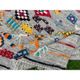 Multicoloured Handknotted 100% Wool Rug. Grey Geometric Carpet. Handwoven Tribal Kilim