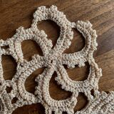Crochet placemat, vintage, beige