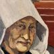 Portrait painting Breton woman with white headdress