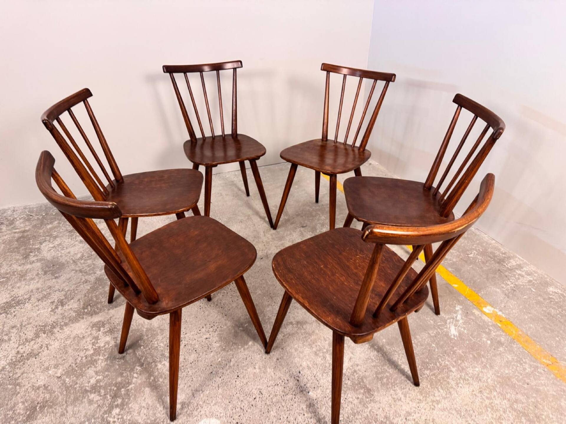 Set of 6 Fanett bistro chairs from the 1960s.