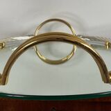 Vintage Italy tray in silver and gold metal