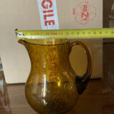 Biot blown glass pitcher