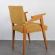 Fauteuil scandinave vintage velours jaune
