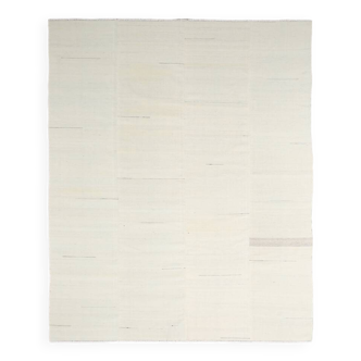 8x10 Cream & Beige Handmade Wool Vintage Rug, 248x301Cm
