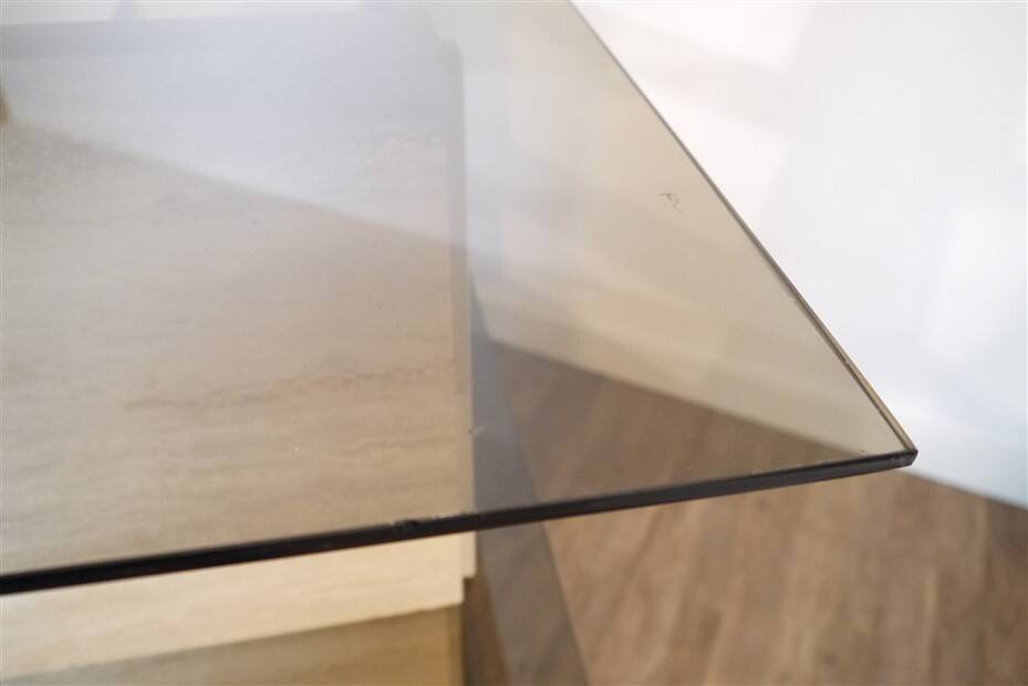 Italian travertine and glass shelf 1970