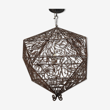 Geometric chandelier wrought iron by hand