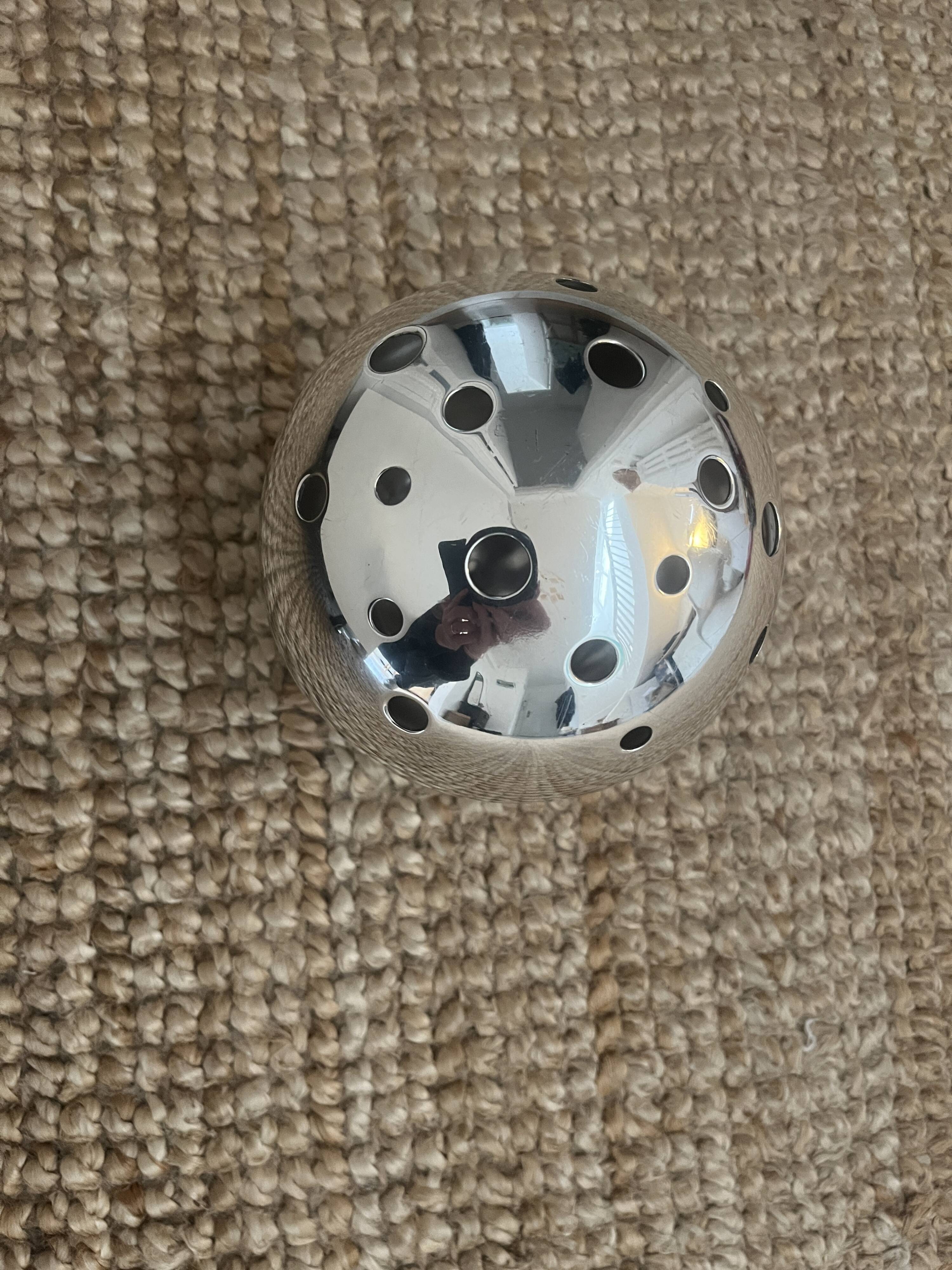 Christofle-Gio Ponti silver ball vase/flower holder