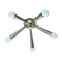 Italian Brass Star Burst Flush Mount in the manner of Arredoluce