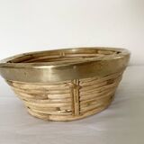 Rattan and gilded brass basket