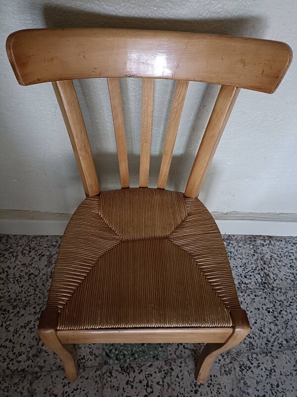 Chaise paillée bistrot