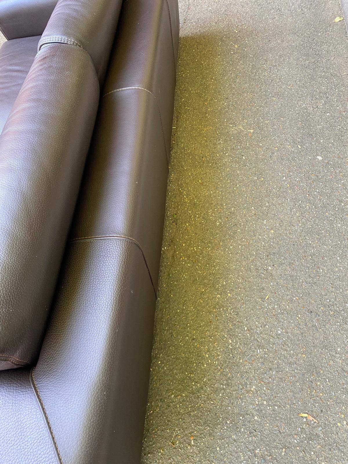 Canapé 3 places de luxe en cuir marron chocolat Roche bobois 235cm