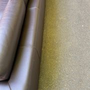 Luxury 3-seater chocolate brown leather sofa Roche Bobois 235cm