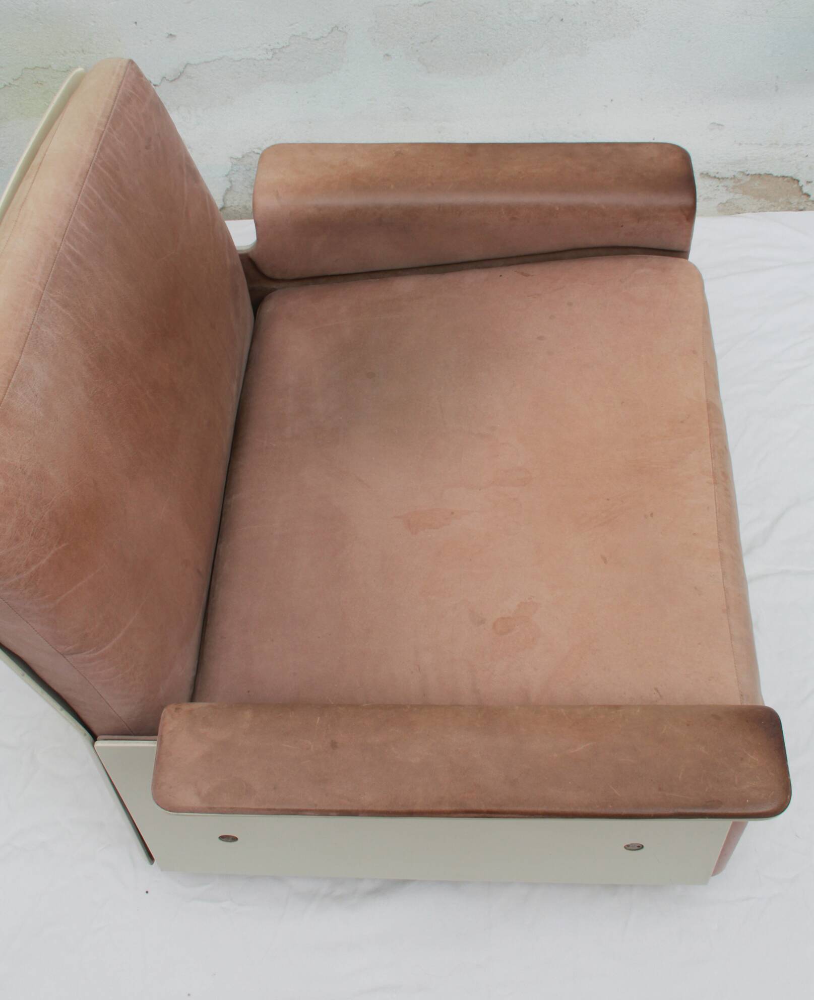 1960s chair leather brown, Dieter Rams