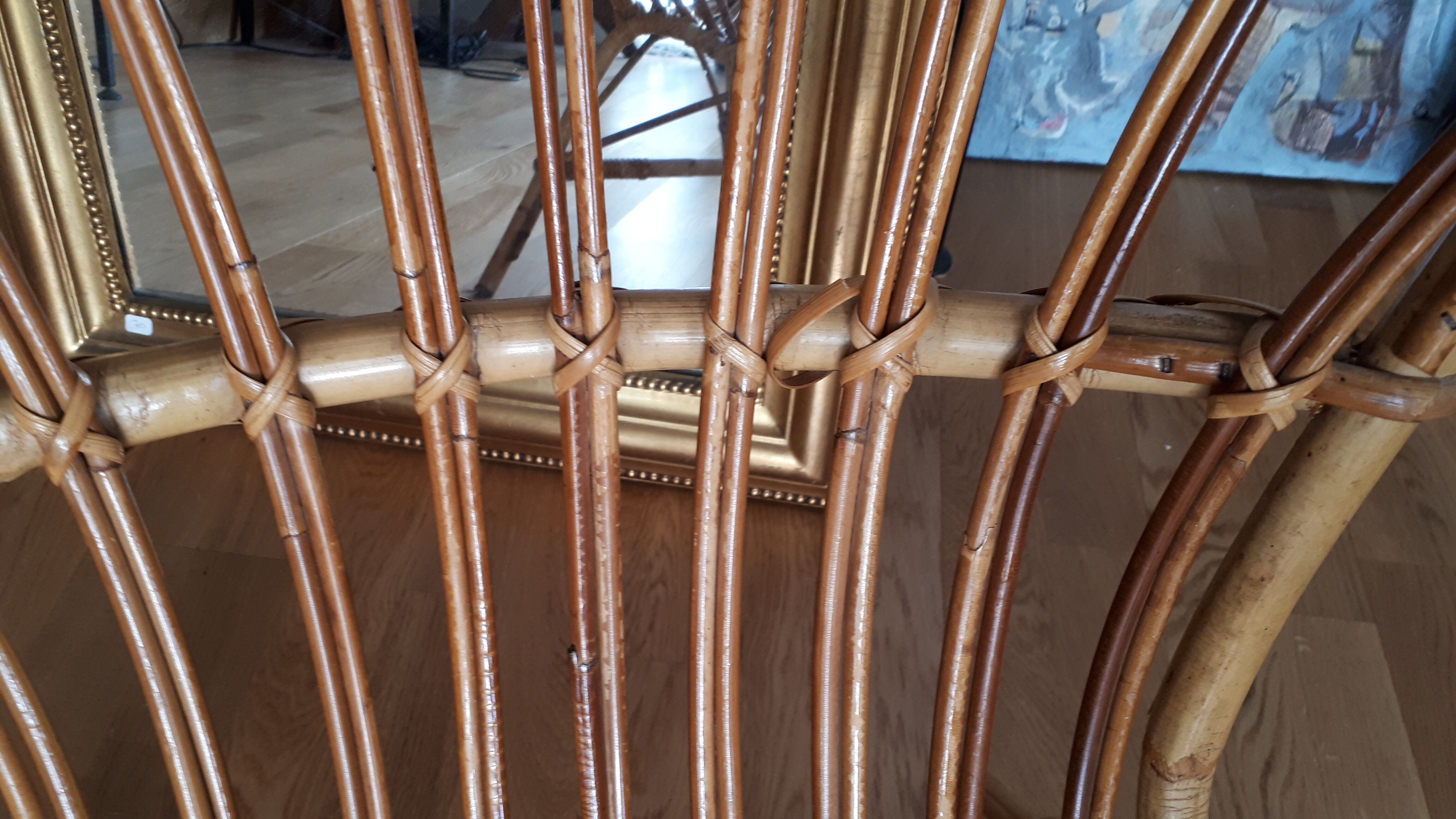 Rattan armchair of the years 60