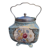 Seau a biscuits porcelaine anglaise alice blue a l'heure du the douceurs