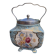 ENGLISH PORCELAIN BISCUIT BARREL ALICE BLUE AT TEA TIME DELICACIES