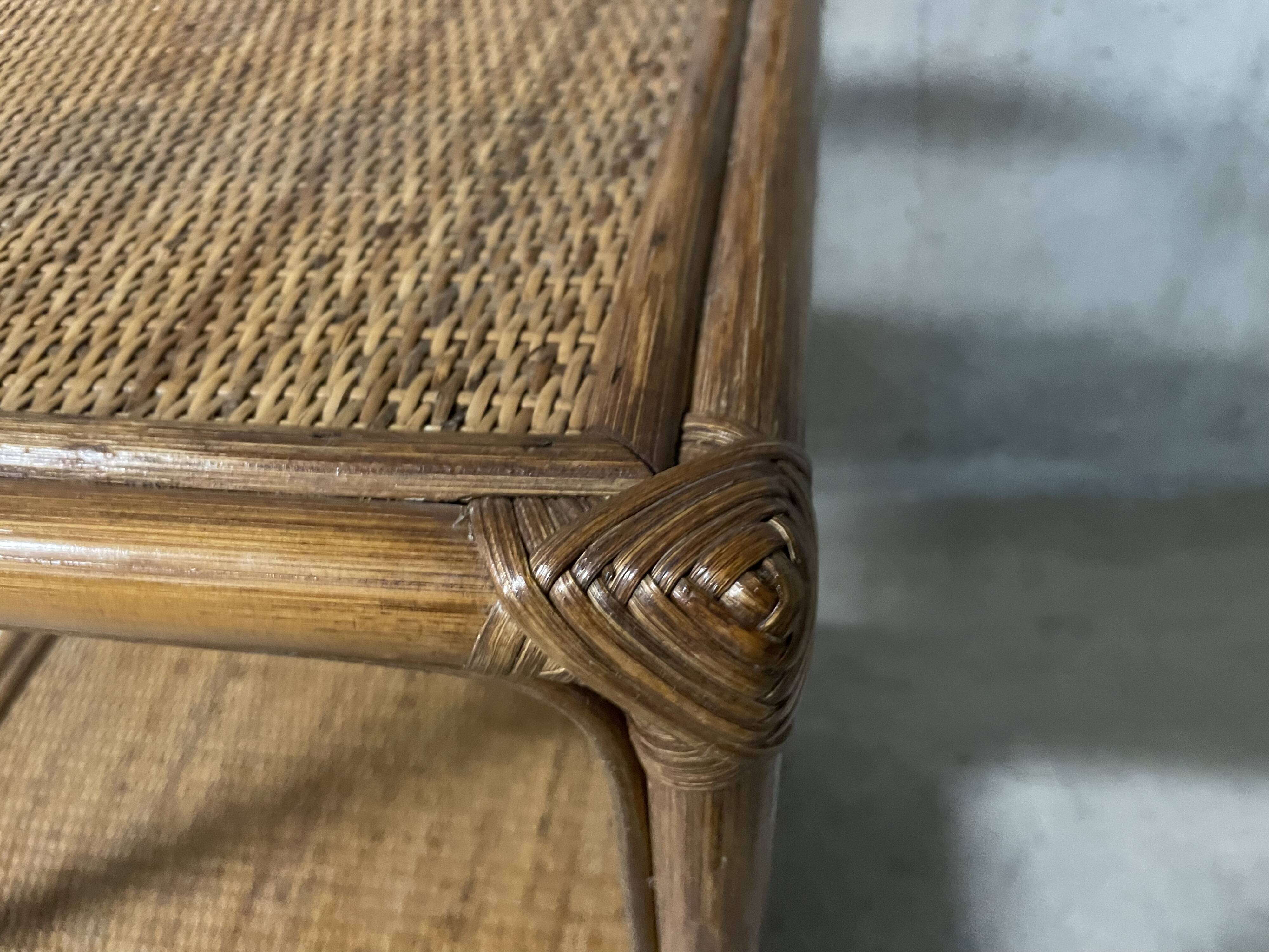 1970s rattan bedside table