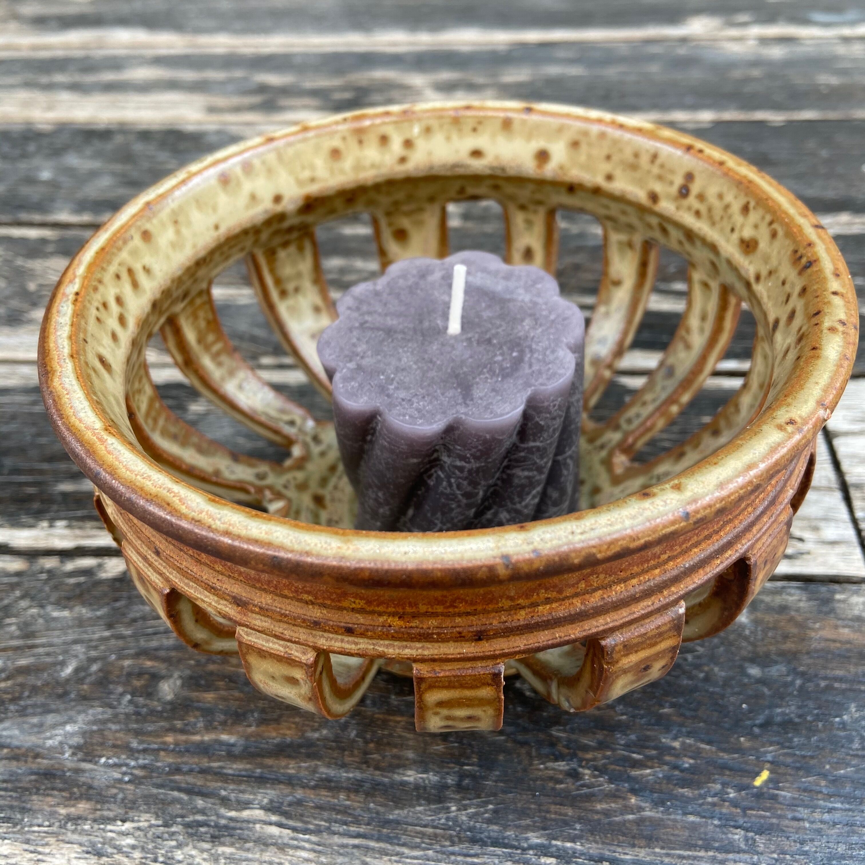 Pyrite sandstone cup-candle holder or empty pocket-year 70