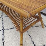 Vintage rattan coffee table 70