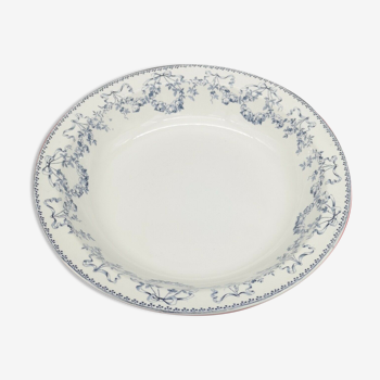 Hollow round dish Model Mozart blue in Sarreguemines earthenware