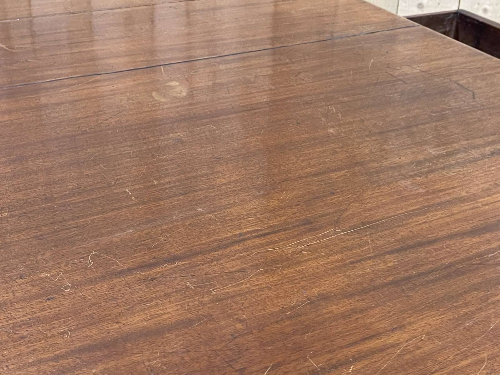 Table bureau anglaise en acajou XIXème avec 2 tiroirs