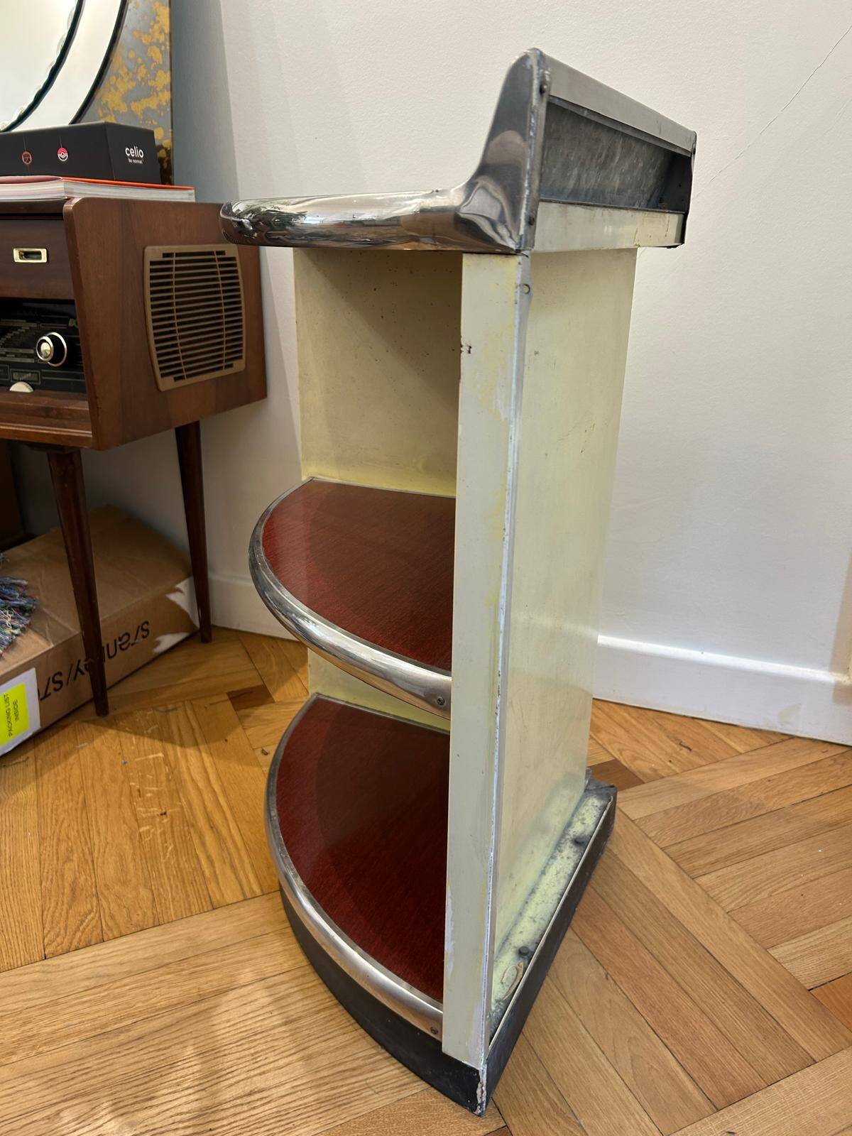 Formica and Vintage Metal Corner Cabinet (50-60)