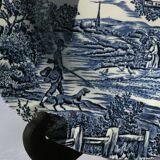 3 Assiettes creuses en Faïence Anglaise Myott "The Hunter" bleu
