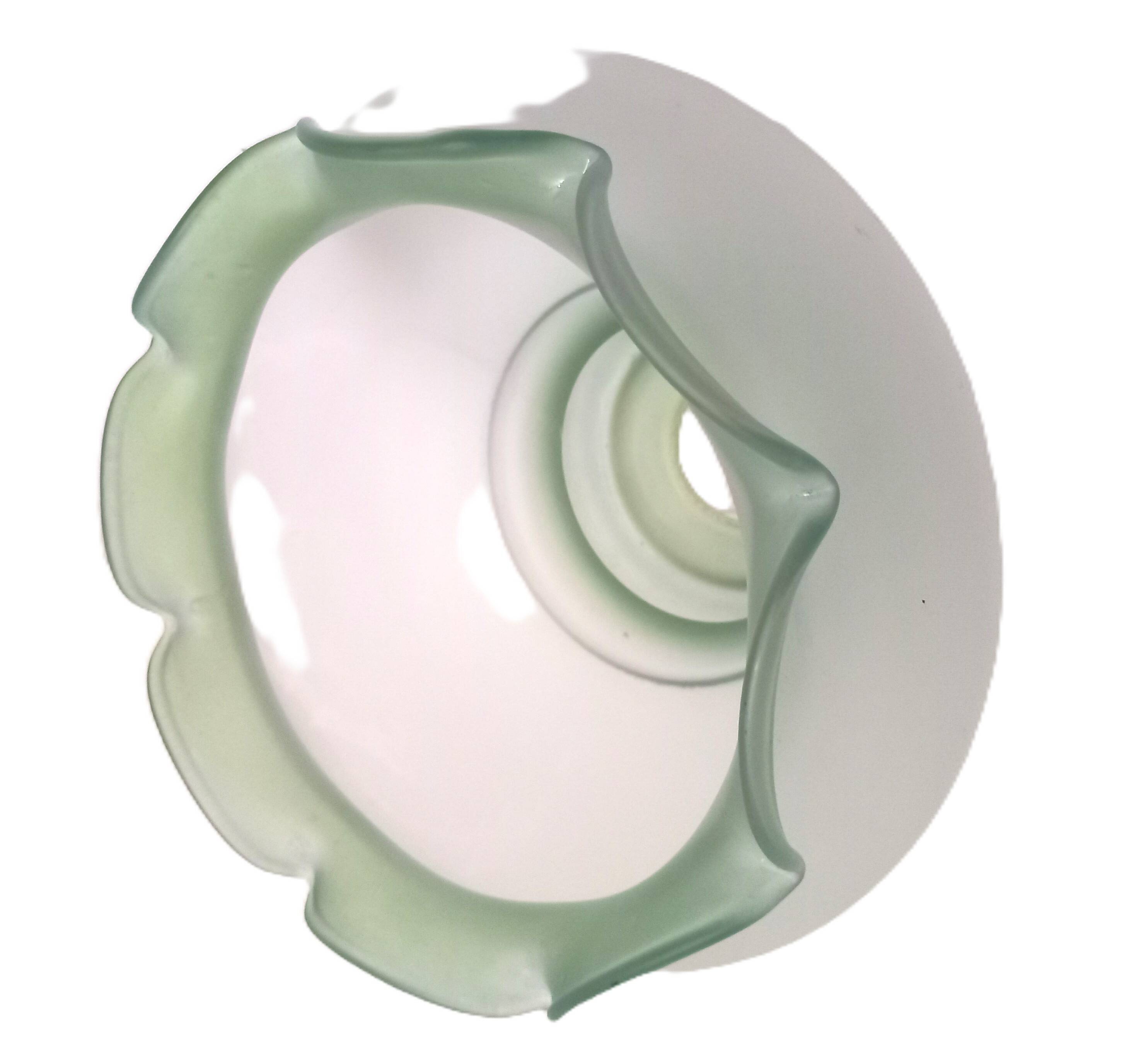 Opaline glass globe for green and white pendant light