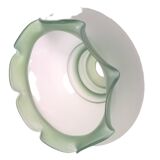 Globe en verre opaline pour luminaire suspension vert et blanc