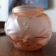 Art Deco pink glass paste ball vase