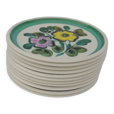 10 tiled dessert plates Boch Belgium