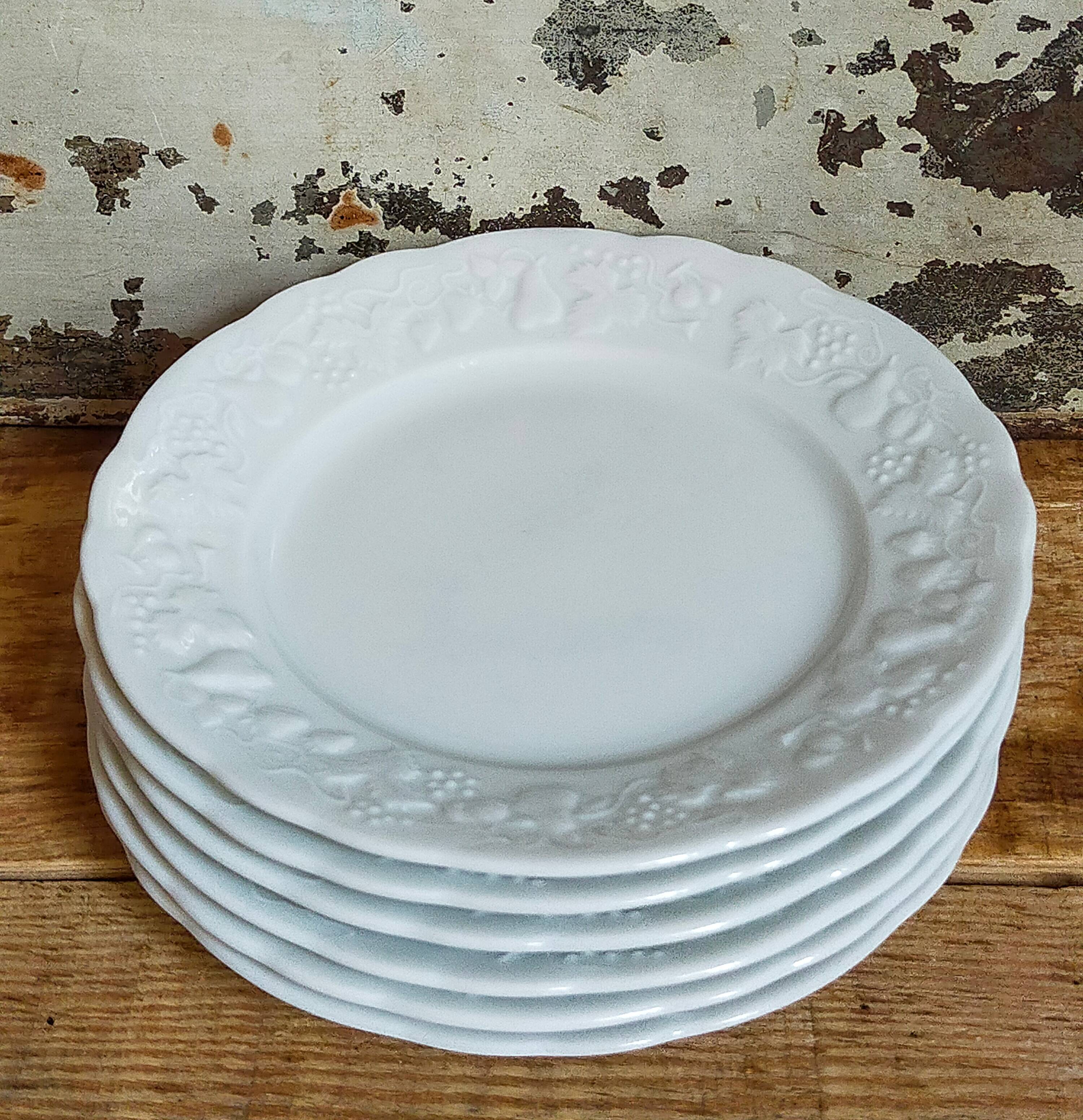 Six vintage Philippe Deshoulières Limoges California porcelain bread plates