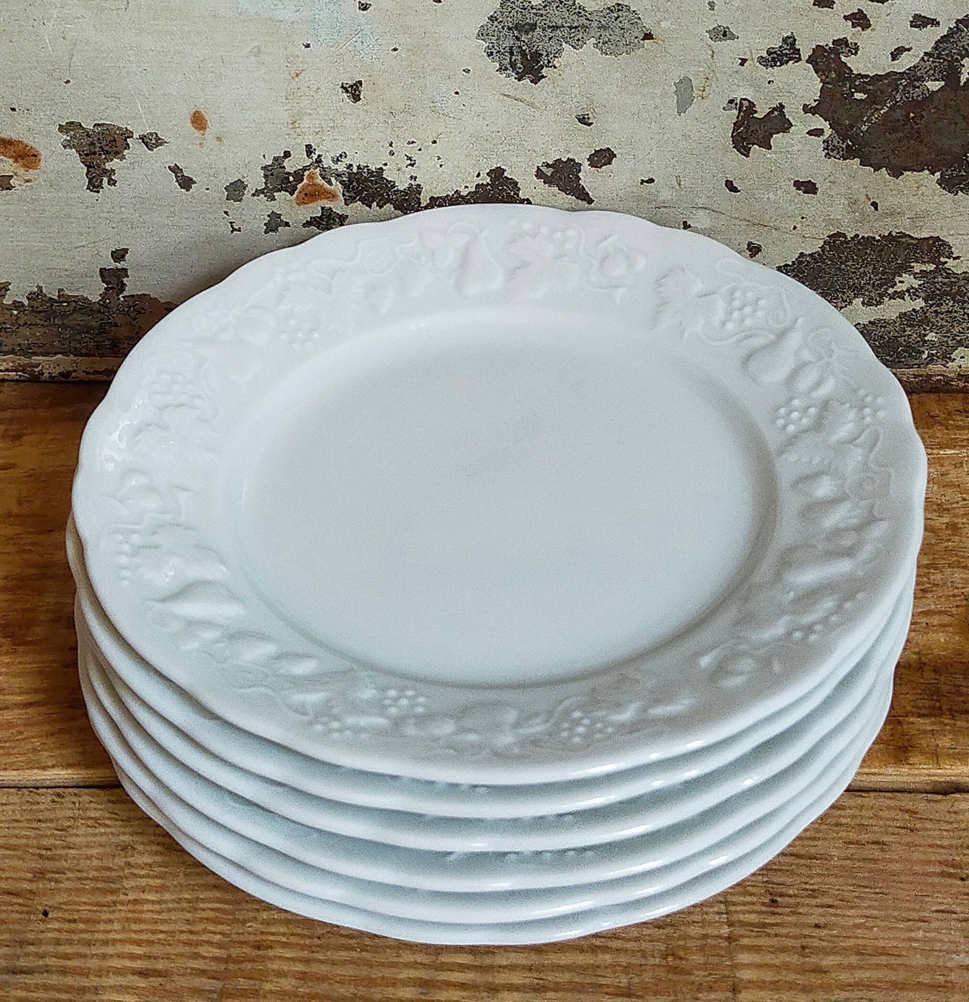 Six vintage Philippe Deshoulières Limoges California porcelain bread plates