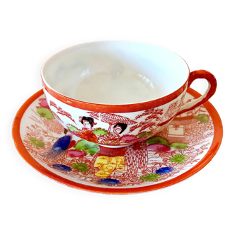 Very fine porcelain cup and saucer hand painted Japan