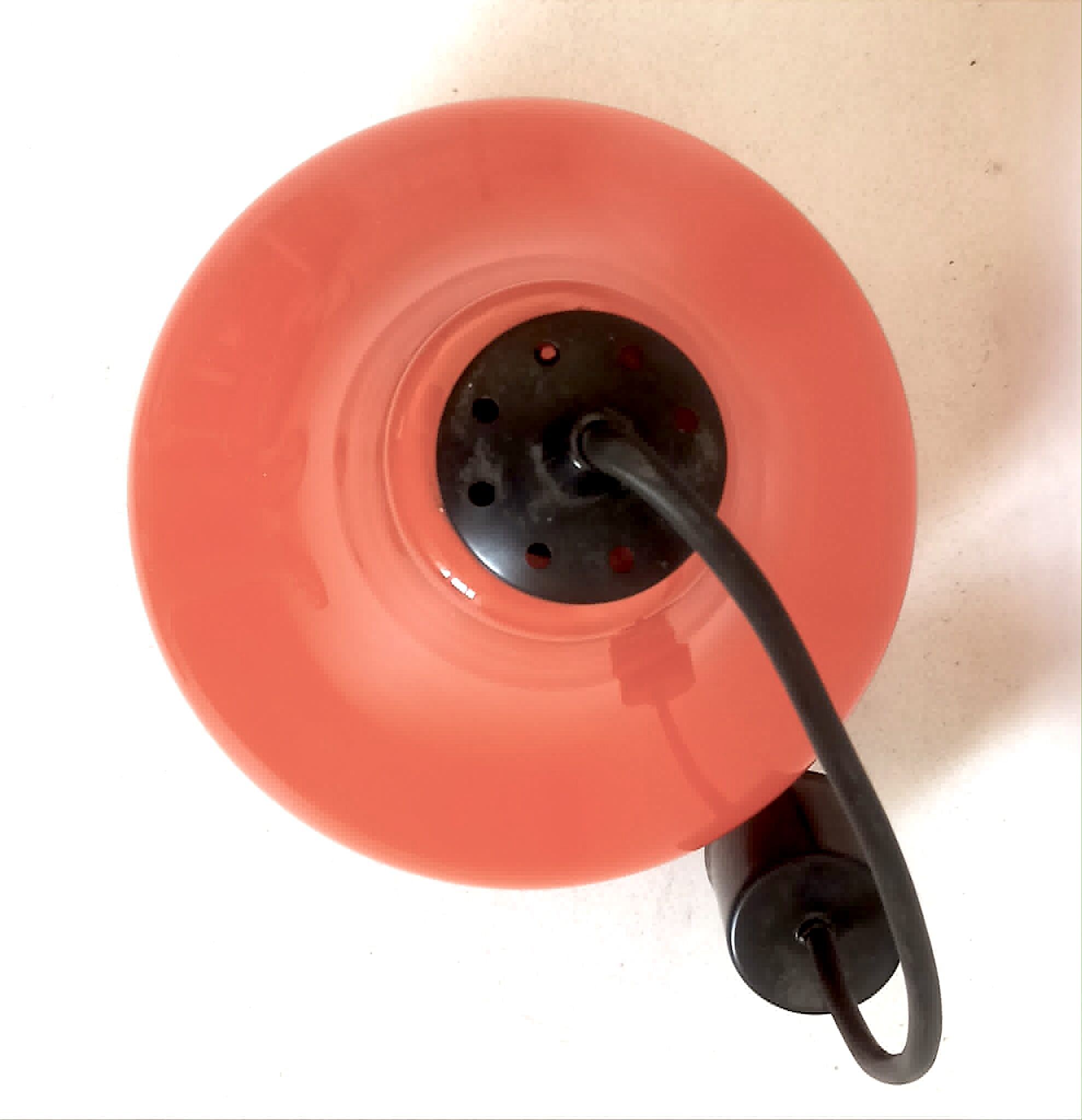 Opaline orange suspension Peill & Putzler 1970s Diameter 23.5 cm