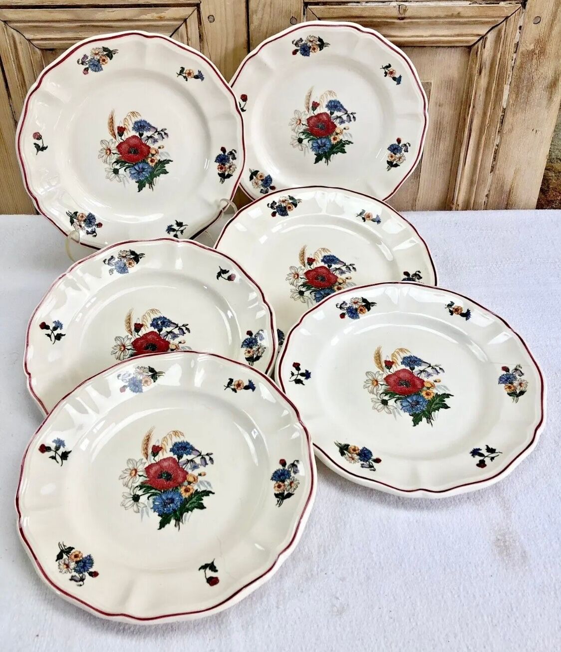 6 old dessert plates or dessert model Agreste Sarreguemines