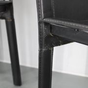 1980s Set of Four Dining Chairs in Leather in Matteo Grassi Style, Italy