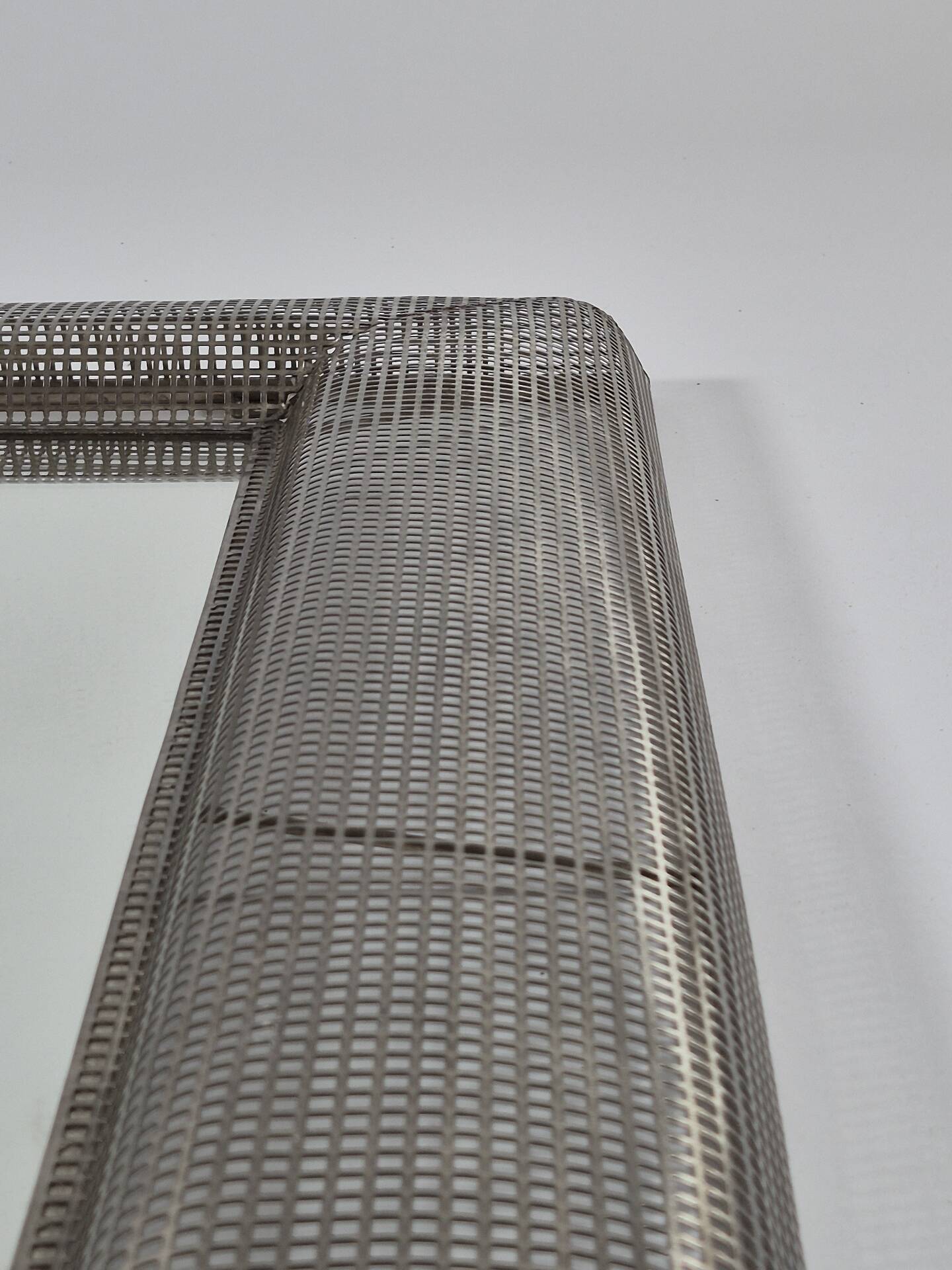 Vintage postmodern metall grid wall mirror